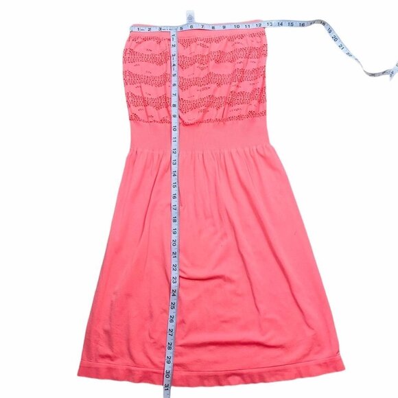 Ocean Club Neon Orange Swim Cover Up Eyelet Dress - Picture 8 of 10